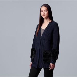 Vera Vera Wang Faux Fur Coatigan